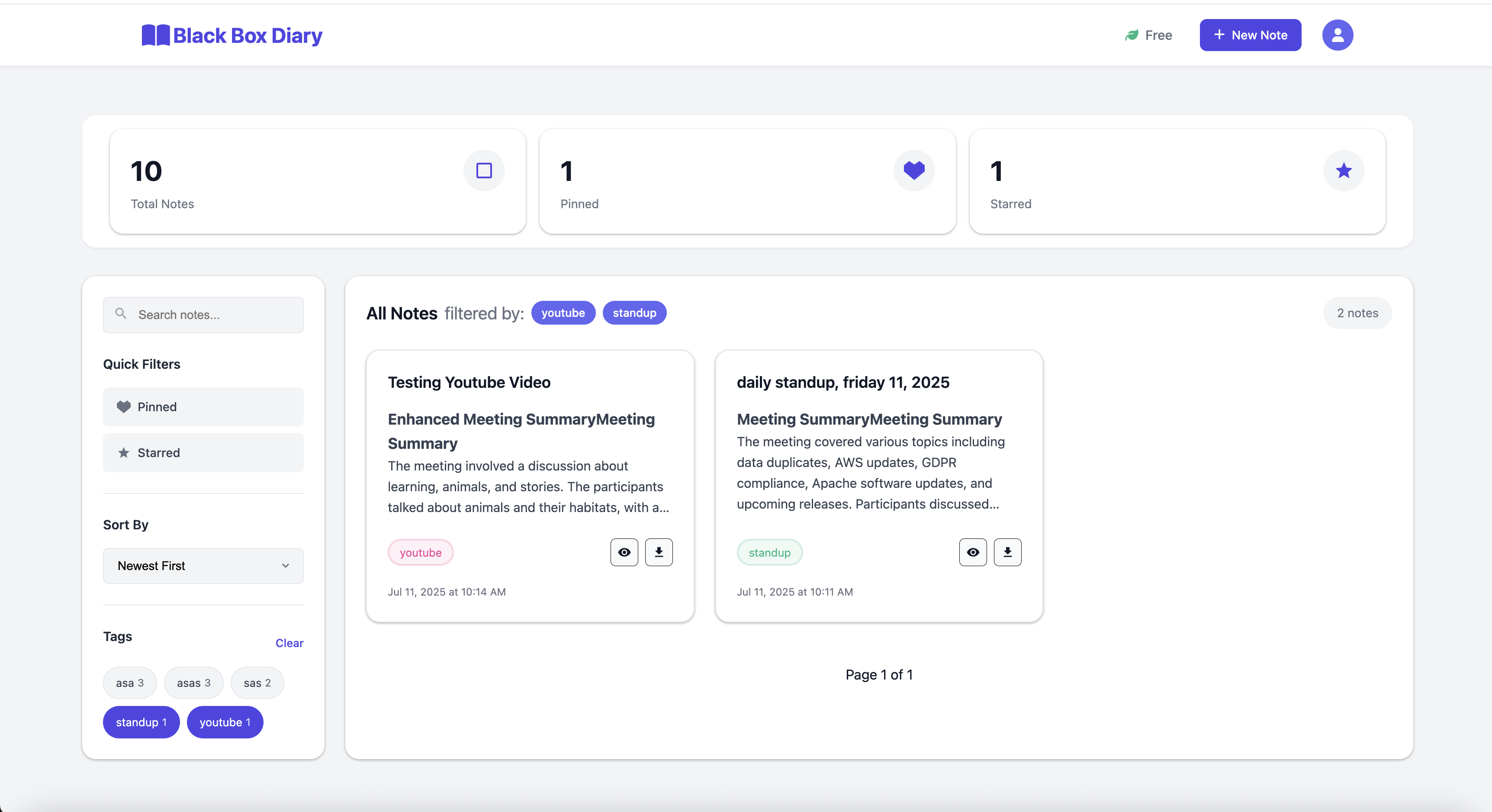Black Box Diary AI Features
